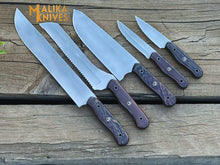 Load image into Gallery viewer, Malika Ultimate Kitchen Knife Set: Premium All-in-One Collection with Custom Leather Carrying Case - Perfect for Home Chefs &amp; Culinary Enthusiasts-0204