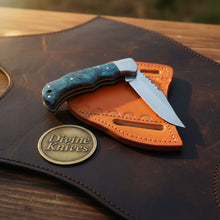 Load image into Gallery viewer, Teal Resin Lockback Pocket Knife with Carbon Steel Blade