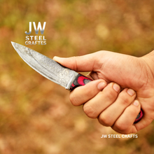 Load image into Gallery viewer, Twilight Resin Bushcraft Knife 8" Pink &amp; Blue Pakka Wood Handle | JW SteelCrafts