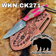 Load image into Gallery viewer, Textured Spear Point Dagger Knife with Pink Resin Handle for Hunters and Outdoor Users
