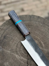 Load image into Gallery viewer, Japanese Gyuto Chef Knife 8” – Kurouchi Finish Blade with Wa Handle, Traditional Meiji Style