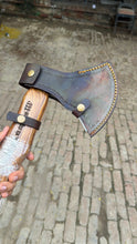 Load image into Gallery viewer, Damascus Steel Bearded Bushcraft Axe for Camping and Woodcraft