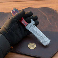 Load image into Gallery viewer, Crimson Razor Edge Bull Cutter Knife with Marbled Handle