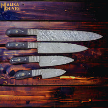 Load image into Gallery viewer, High-quality Damascus kitchen knife set for versatile use-0209