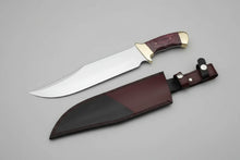 Load image into Gallery viewer, Full Tang Texas Bowie Knife | Red Pakka Wood