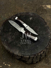 Load image into Gallery viewer, 3-Piece Handmade Steel Kitchen &amp; Outdoor Utility Knife Set – Dark Wood Handles