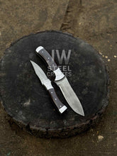 Load image into Gallery viewer, 3-Piece Handmade Steel Kitchen &amp; Outdoor Utility Knife Set – Dark Wood Handles