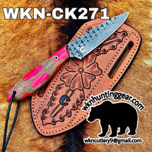 Load image into Gallery viewer, Textured Spear Point Dagger Knife with Pink Resin Handle for Hunters and Outdoor Users