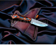Load image into Gallery viewer, Orange Pakkawood Handle EDC Skinner Knife for Cowboy Style Collectors