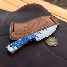 Load image into Gallery viewer, Blue Kirinite Farrier Rasp Skinner with Marbled Handle