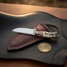 Load image into Gallery viewer, Ram Horn Handle Cowboy Skinner Knife for Ranch Chores and Gifting