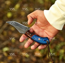 Load image into Gallery viewer, Blue &amp; Rosewood Handle Cowboy Belt Knife for Ranch Work and Collecting