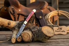 Load image into Gallery viewer, Backwoods Trapper Knife Two Blade Pink Bone Handle Steel Bolster Slip Joint