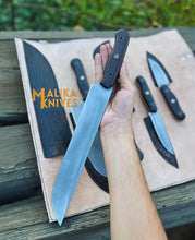 Load image into Gallery viewer, Malika Ultimate Kitchen Knife Set: Premium All-in-One Collection with Custom Leather Carrying Case - Perfect for Home Chefs &amp; Culinary Enthusiasts-0204