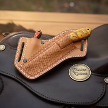 Load image into Gallery viewer, Yellow Resin Bull Cutter Knife Set for Ranch Chores and Gifting
