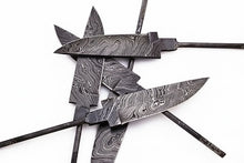 Load image into Gallery viewer, 5-Piece Hand Forged Damascus Hunting Knife Blanks Set
