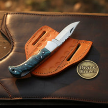 Load image into Gallery viewer, Teal Resin Lockback Pocket Knife with Carbon Steel Blade