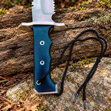 Load image into Gallery viewer, Hand Forged 5160 Spring Steel Bowie Knife with Black Micarta Handle
