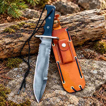 Load image into Gallery viewer, Hand Forged 5160 Spring Steel Bowie Knife with Black Micarta Handle