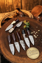 Load image into Gallery viewer, Bulk Damascus Skinner Knife Collection – 10 Assorted Handles