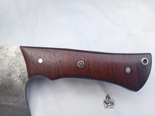 Load image into Gallery viewer, 6-Inch blade Kitchen Knife Cleaver — Textured Damascus Blade with Rosewood Handle (11-Inch Overall, Hand-Forged)