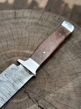 Load image into Gallery viewer, European Carving Knife Damascus Blade Wooden Handle Fixed Blade Tool