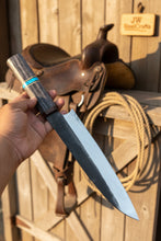 Load image into Gallery viewer, Japanese Gyuto Chef Knife 8” – Kurouchi Finish Blade with Wa Handle, Traditional Meiji Style