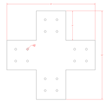 Load image into Gallery viewer, Structural Design X Bracket for 6x6 Post, 6x6 Bolt Plate, 6 Inch X Support Bracket, Steel Bracket, 6 inch Cross Bracket