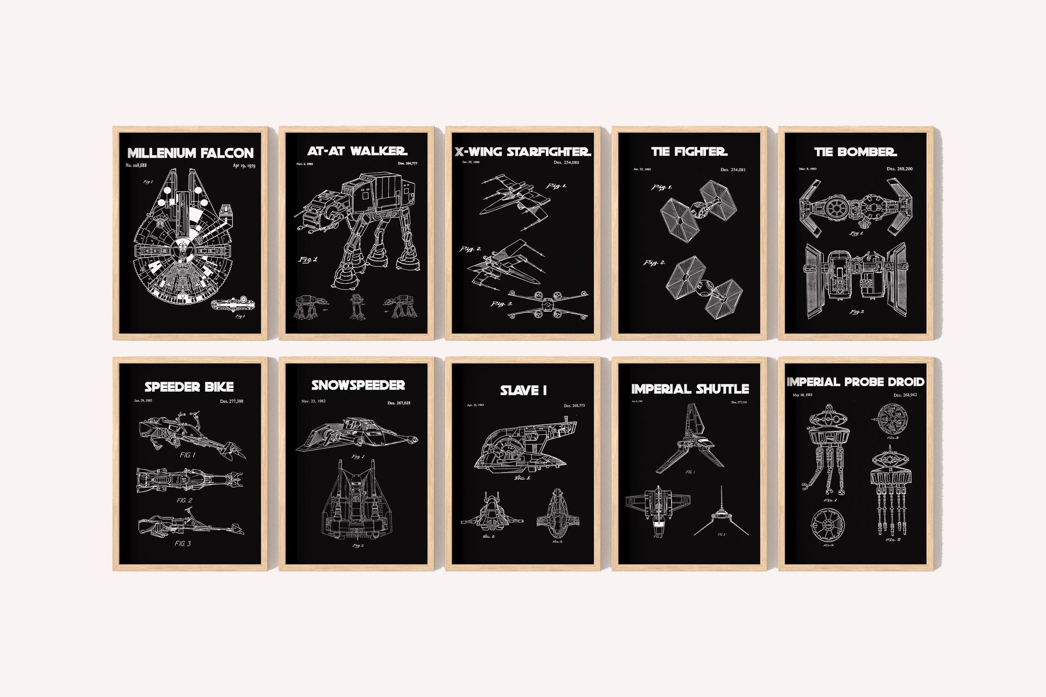 Star Wars Patent Art Prints: Vehicle Blueprint Set (Digital