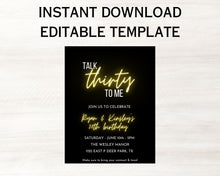 Load image into Gallery viewer, Talk Thirty To Me Invitation Template: Editable 30th Birthday (Digital File)