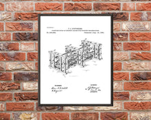 Load image into Gallery viewer, Vintage Whiskey Racks Patent Art Print - Home Bar Decor (Digital Download)