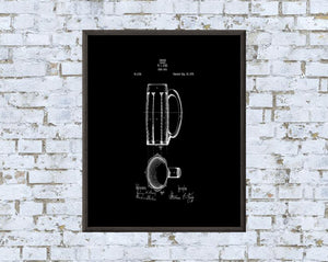 Beer Mug Patent Art Print: Vintage Blueprint Decor (Digital Download)