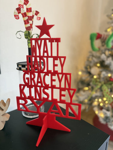 Personalized Acrylic Family Christmas Tree: Custom Holiday Keepsake