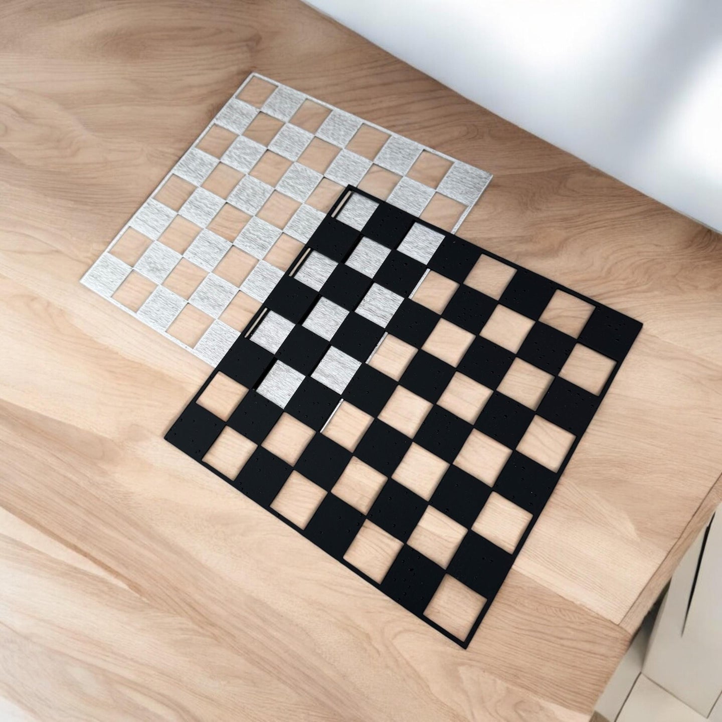 Steel Checkerboard Stencil: Router & Paint Template