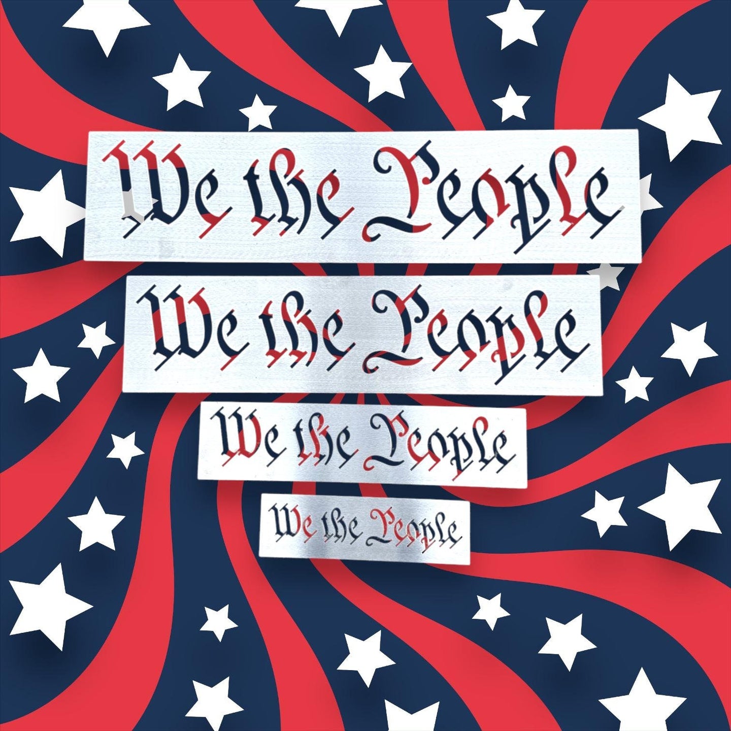 We The People Stencil: Steel or Aluminum, American Flag Maker