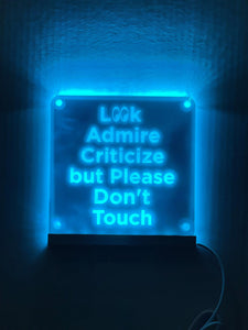 Car Show 'Do Not Touch' LED Sign: 7-Color USB Light