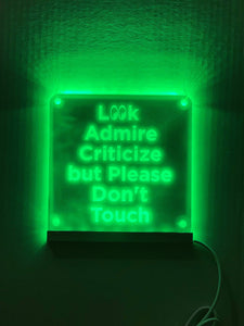 Car Show 'Do Not Touch' LED Sign: 7-Color USB Light