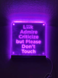 Car Show 'Do Not Touch' LED Sign: 7-Color USB Light