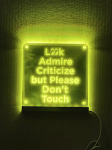 Car Show 'Do Not Touch' LED Sign: 7-Color USB Light