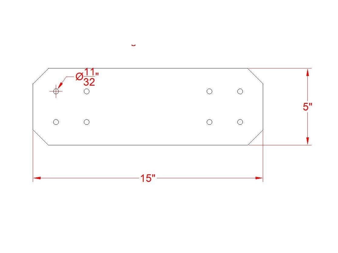 Chamfered Design Straight Bracket for 6x6 Post, 6x6 Support Bracket, 6 ...