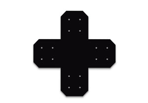 Chamfered Design X Bracket for 6x6 Post, 6x6 Bolt Plate, 6 Inch X Support Bracket, Pergola Bracket, 6 inch Cross Bracket | Made in the USA!