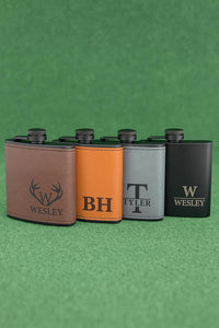 Personalized Leather Flask , Engraved Stainless Steel Flask, Leather Flask, Flask Personalized, Flask Leather, Flasks