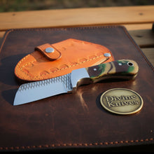 Load image into Gallery viewer, Camo Resin Rasp Bull Cutter Knife with Broad Fixed Blade