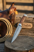 Load image into Gallery viewer, European Carving Knife Damascus Blade Wooden Handle Fixed Blade Tool