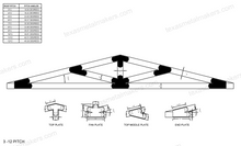 Load image into Gallery viewer, 6x6 Decorative Design Timber Truss Brackets for 6x6 Posts, 6&quot; Timber Truss Brackets, 6x6 Timber Fan Bracket