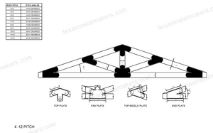 6x6 Decorative Design Timber Truss Brackets for 6x6 Posts, 6" Timber Truss Brackets, 6x6 Timber Fan Bracket