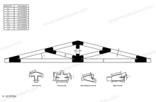 Load image into Gallery viewer, 6x6 Chamfered Design Dog Eared Timber Truss Brackets for 6x6 Posts, 6&quot; Timber Truss Brackets, 6x6 Timber Fan Bracket