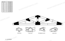 Load image into Gallery viewer, Chamfered Design Dog Eared Timber Truss Brackets for 6x6 Posts, 6&quot; Timber Truss Brackets