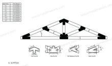 Load image into Gallery viewer, Chamfered Design Dog Eared Timber Truss Brackets for 6x6 Posts, 6&quot; Timber Truss Brackets