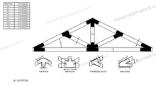 Load image into Gallery viewer, Chamfered Design Dog Eared Timber Truss Brackets for 6x6 Posts, 6&quot; Timber Truss Brackets